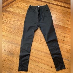 High Waisted Black Faux Leather Pants Sz 12